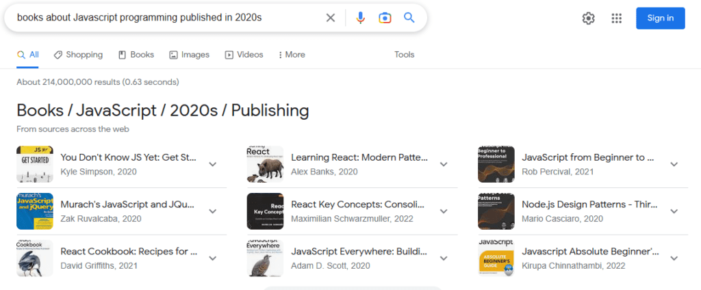 screenshot of a Google search results page