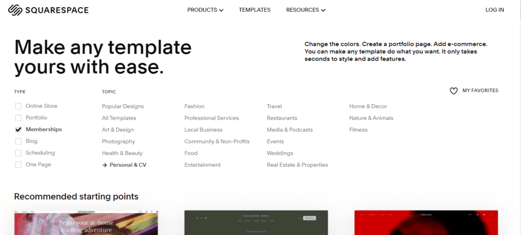 squarespace screenshot