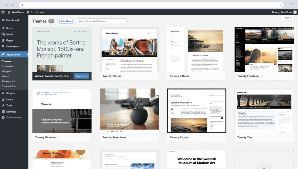 wordpress screenshot